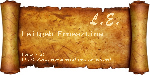 Leitgeb Ernesztina névjegykártya